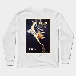 Angel PHEBUS Bicycle Advertisement Art Nouveau Print French Paris Vintage Long Sleeve T-Shirt